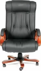 Кресло руководителя CХАИРМАН 653 кожа черная / CHAIRMAN
