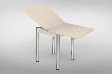 Стол обеденный Ломберный с ящ ХРОМ 1 кат 4042 мат ЛДСП белый