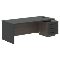 Стол руководителя правый ВЕЛИОН ВCТ 2290 Р Яшма черный Дуб Сильвер / VELION VCT R