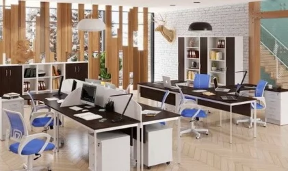 Стол прямой ИМАГО-С СП-1.1СД венге магия белый полуматовый / IMAGO-S СП-1.1SD