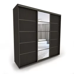 Трехстворчатый шкаф Акцент-Квадро Д 1500х600 Венге/Бронза