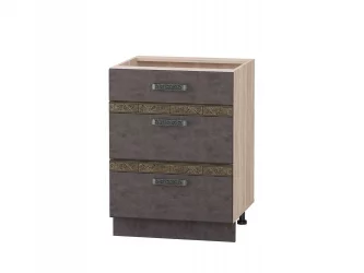 Стол с 3 ящиками (система Хеттич) Бруклин 101.91 Дуб Кронберг/Лагода/Антрацит / Hettich)