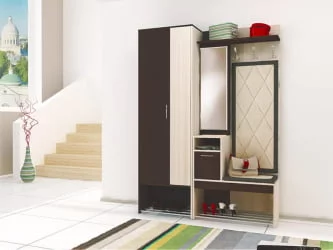 Комплект мебели для прихожей Ольга 01 Ясень шимо светлый Венге