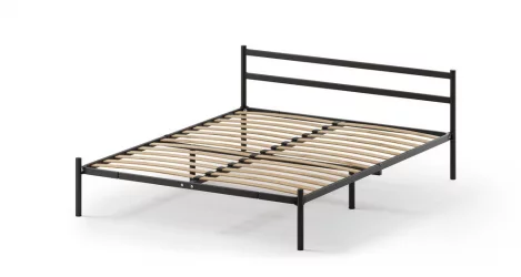 Полутороспальная кровать Метта 1200кс2000 Черная / 1200x2000