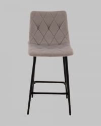 Стул полубарный Одди Диамонд велюр светло-серый / Diamond