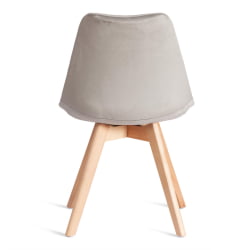 Стул ТУЛИП СОФТ (мод. 053В) дерево/пластик/вельвет, 49,5 кс 54,5 кс 84 см, Светло-серый (ХЛР 39)/натуральный / TULIP SOFT (mod. 053V) x x (HLR