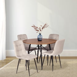 Стул CХИЛЛЙ (мод. ДЖСC-220) Велюр/металл , 44,5х52,5х88 см, Лигхт грей (светло-серый) ХЛР14 / черный / CHILLY (mod. JSC-220) Light grey HLR14