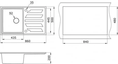 Кухонная мойка ГРАНУЛА 8601 Арктик / GRANULA