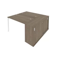 Рабочая станция с опорным шкафом-купе Метал Сйстем Б.РС-СШК-1.2 Вяз/Белый / Metal System