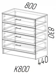 Комод в прихожую Ясень шимо темный/Ясень шимо светлый