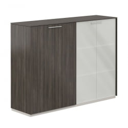 Шкаф средний двойной Атлас НЗ-0305+НЗ-0335.ГС.БТ.ГЛМ Серый камень Бренсон Трюфель / Atlas NZ-0305+NZ-0335.GS.BT.GLM