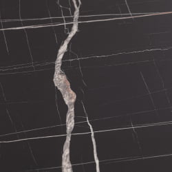 Стол МАНЗАНА ЛДСП/ХПЛ/металл, 100 х 100+30 х 75 см, Мрамор черный/черный / MANZANA ЛДСП/HPL/металл,