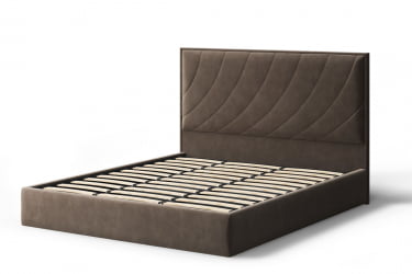 Кровать СОФИЯ 2000*1200мм (без опор), велюр Бренди лайт 29 (коричневый), (б/основания, б/матраса)