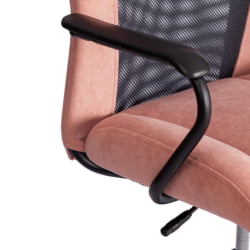 Кресло СТАФФ флок/ткань, розовый/серый, 137/В-12 / STAFF 137/W-12