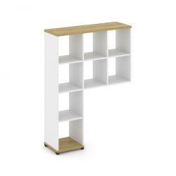 Надставка на стол высокая без наполнения CОНCЕПТ CН.НВ-001 Дуб Винченцо Белый бриллиант Черный металл / CONCEPT CN.NV-001