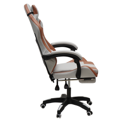 Геймерское кресло 907 КИНГКУЕЕН, замша, цвет светло-серый с массажем, арт 907-ЛГрей / KINGQUEEN, 907-LGrey