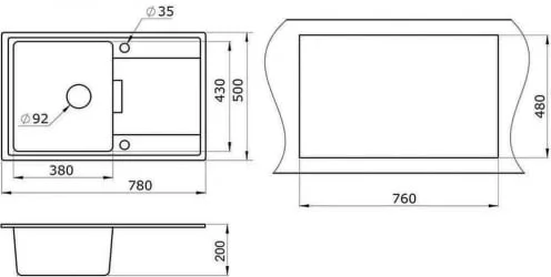 Кухонная мойка ГРАНУЛА 7804 Черный / GRANULA
