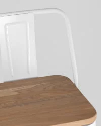 Стул барный Толикс Воод 75.5  со спинкой Белый / Tolix Wood