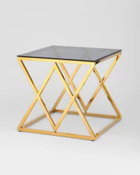 Журнальный стол ИНСИГНИЯ 55кс55 Золото стекло смоке / 55x55 smoke