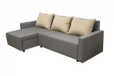 Угловой диван Шеррй (3 категория) с механизмом подъема оттоманки Визит 118-Нео Латте / Sherry