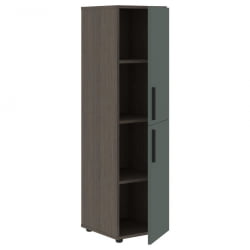 Шкаф-колонка с двумя глухими малыми дверьми (правый) ВЕЛИОН ВМCС 40.4 Р Нефрит Дуб Сильвер / VELION VMCS R