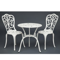 Комплект Сеcрет Де Маисон Романсе (стол +2 стула) алюминиевый сплав, Д60/Х67, 53х41х89см, буттер вхите / Secret De Maison Romance D60/H67, butter white