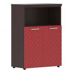 Шкаф с глухими малыми дверьми и топом Торр ЛУКС ТЛМC 85.3 Венге Магия Красный / Torr LUX TLMC