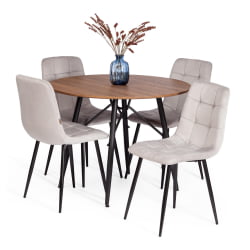 Стул CХИЛЛЙ (мод. ДЖСC-220) Велюр/металл , 44,5х52,5х88 см, Лигхт грей (светло-серый) ХЛР14 / черный / CHILLY (mod. JSC-220) Light grey HLR14