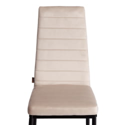 Стул со спинкой Еасй (мод. ДЖСC02-1) металл, флок, 41 х 52 х 96 см, беиге (молочный) ХЛР2 / черный / Easy (mod. JSC02-1) beige HLR2