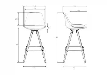 Барный стул ДОБРИН РОННИ Черный Б-03 / DOBRIN RONNI B-03