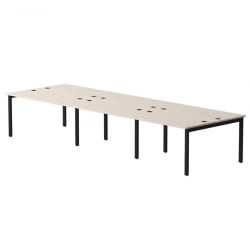 Бенч-система на 6 мест на металлокаркасе, опоры 45 гр Еверпроф ЕВО 254С016 (4140) Кашемир Черный / Everprof EVO 254S016
