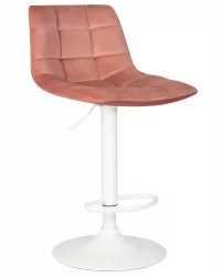 Барный стул ДОБРИН ТАИЛОР ВХИТЕ Пудрово-розовый велюр МДЖ9-32 / DOBRIN TAILOR WHITE MJ9-32