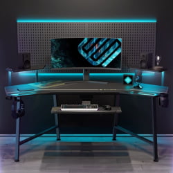 Стол для компьютера (для геймеров) Еурека АЕД-70Б, с подставкой для клавиатуры / Eureka AED-70B,