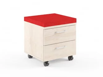 Тумба под стол КСМC-2Д Бук Тиара/Красный / XMC-2D