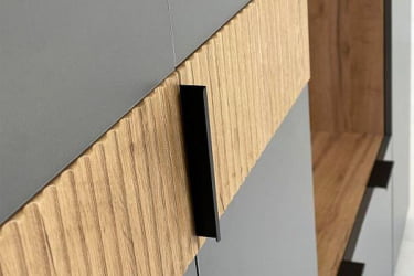 Шкаф двухдверный Бери МПР-024 Дуб крафт золотой/графит / MPR-024