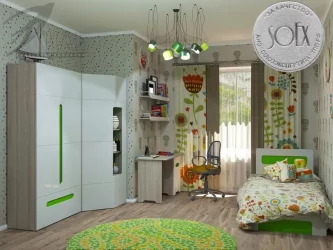 Пенал Палермо Юниор 02 Белый глянец Ясень шимо светлый Зеленый