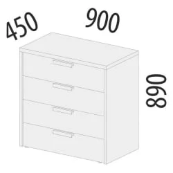 Комод Кашемир 900.18 Дуб Кронберг/Кашемир