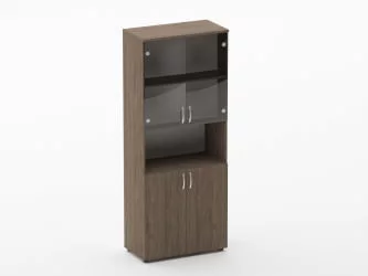 Шкаф высокий со стеклом и нишей Глассй 6.19.141 Дуб Верцаска / Glassy