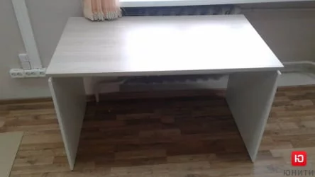 Стол прямой Дека ЛДСП каркас 75.07.12 Дуб Сантана светлый/Белый / Deka