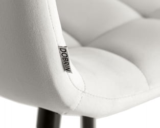 Стул полубарный ДОБРИН ОЛИВИА (черные матовые ножки, светло-серый велюр (108-52)) / DOBRIN OLIVIA