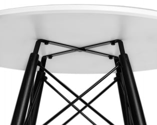 Маленький обеденный стол ДОБРИН CХЕЛСЕА 80 БЛАCК (столешница белая, основание черное) / DOBRIN CHELSEA BLACK