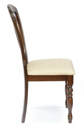 Стул Персей/ Персеус дерево гевея, 46х54х99см, Каппучино , ткань кремовая с рисунком (3321) / Perseus Cappuchino