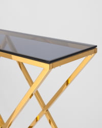 Консоль ИНСИГНИЯ 115*30 Золото стекло смоке / smoke