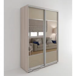 Шкаф с зеркалом Акцент-Дуэт КЛ 1000х600 Ясень шимо светлый