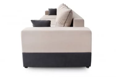 Серый диван из велюра Бостон 2400 Стандарт Бежево-темно-серый