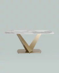 Обеденный стол Аврора 180кс90 Белый мрамор / 180x90