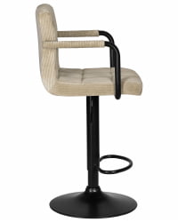 Стул барный ДОБРИН КРУГЕР АРМ БЛАCК (бежевый вельвет (ЛАР-Е2041-04)) / DOBRIN KRUGER ARM BLACK (LAR-E2041-04))