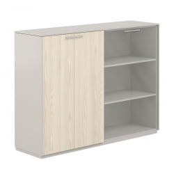 Шкаф средний двойной Атлас НЗ-0305+НЗ-0325.ГС.ЙН.ГЛ Серый камень Ясень Наварра / Atlas NZ-0305+NZ-0325.GS.YN.GL