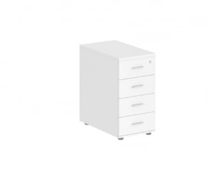 Тумба приставная с 4 ящиками-метабоксами Сигма СГ.523.ВХ.ВХ.М Белый / Sigma SG.523.WH.WH.M