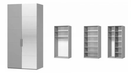 Шкаф трехстворчатый Вива ШР-3 с зеркалом Фарго Мокко глянец (с накладками сбоку)